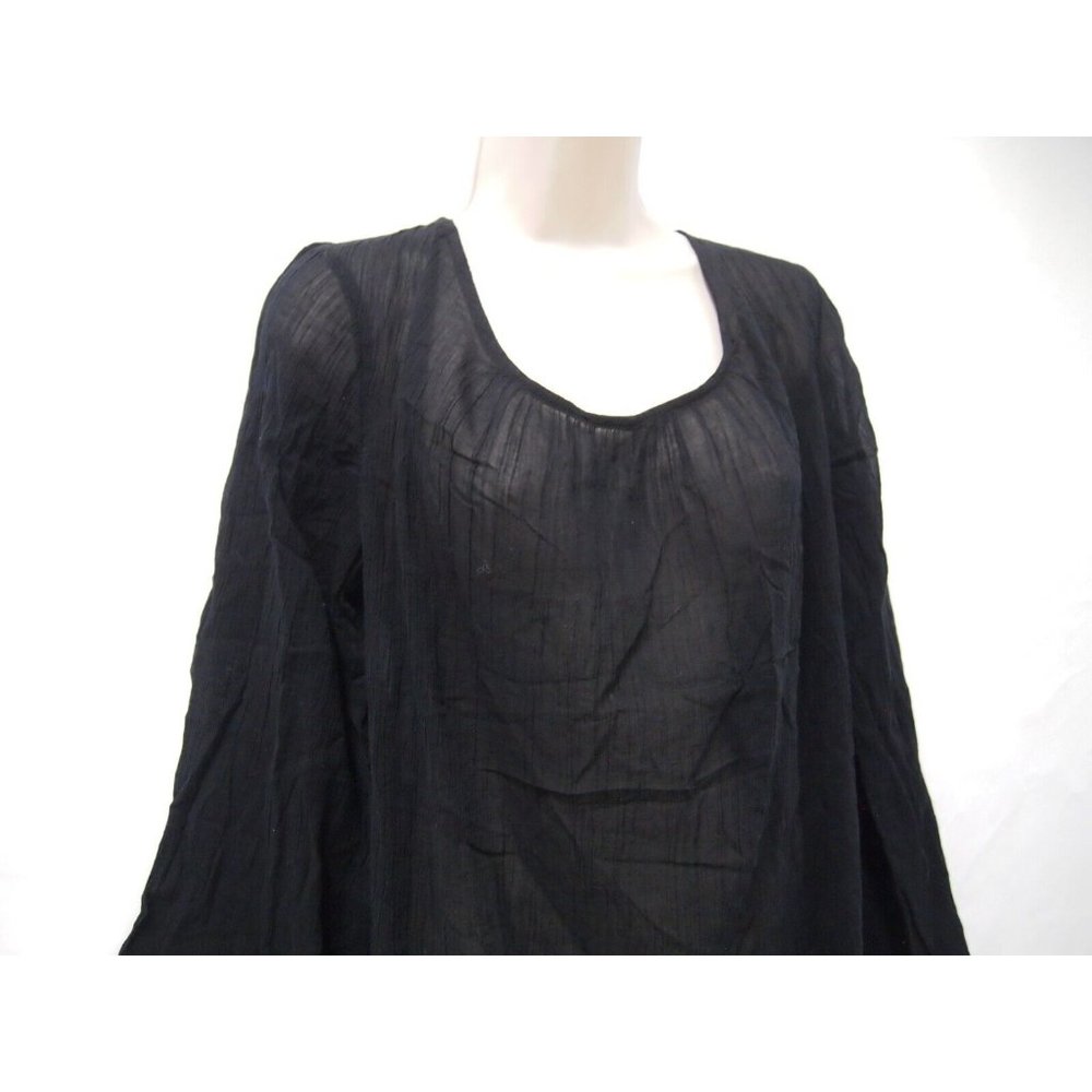 Shade & Shore Target Womens Swimsuit M Coverup Dress Long Bell Sleeve Gauz Black - Picture 5 of 9